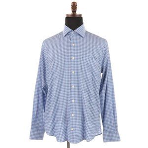 Peter Millar Crown Point Danger Check Sport Shirt Men's Large Blue/Pink/White